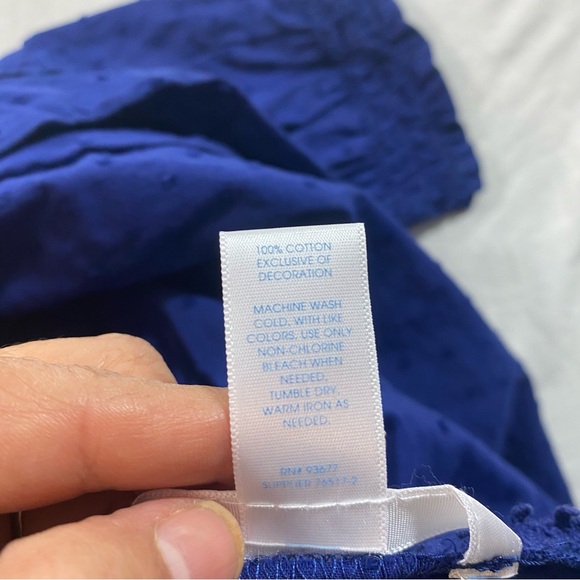 Adonna Blue Sleep Gown Textured Sleepwear long sleeve Button Down - Picture 11 of 12